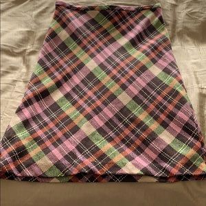 LOFT plaid wool pencil skirt